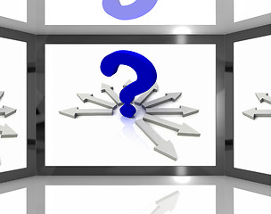 Image showing Question Mark On Screen Shows Questions TV Show