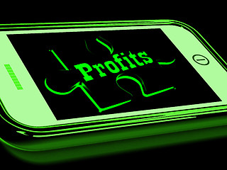 Image showing Profits On Smartphone Showing Incomes