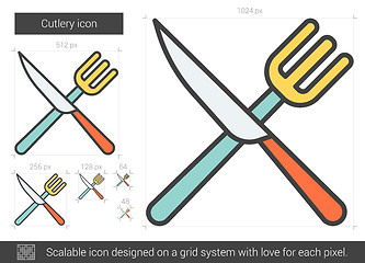Image showing Cutlery line icon.