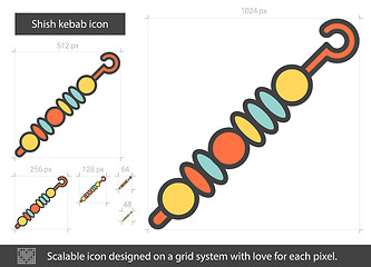 Image showing Shish kebab line icon.