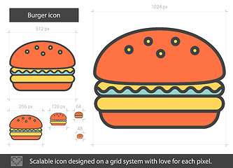 Image showing Burger line icon.