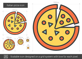 Image showing Italian pizza line icon.