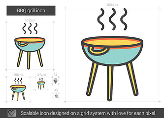 Image showing BBQ grill line icon.
