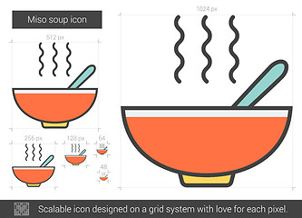 Image showing Miso soup line icon.