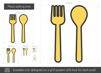 Image showing Place setting line icon.