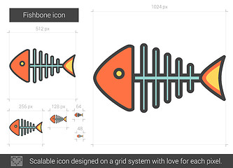 Image showing Fishbone line icon.