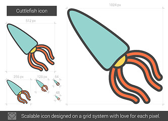 Image showing Cuttlefish line icon.