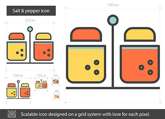 Image showing Salt and pepper line icon.