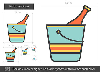 Image showing Ice bucket line icon.