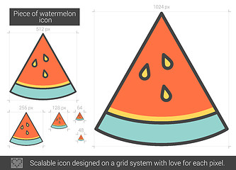 Image showing Piece of watermelon line icon.