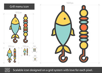 Image showing Grill menu line icon.