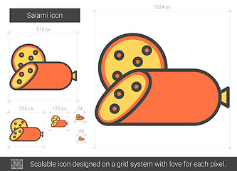 Image showing Salami line icon.