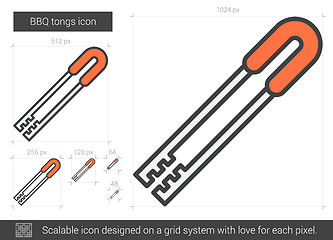 Image showing BBQ tongs line icon.