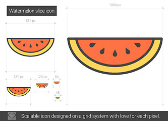 Image showing Watermelon line icon.