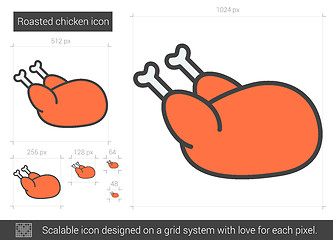 Image showing Roasted chicken line icon.