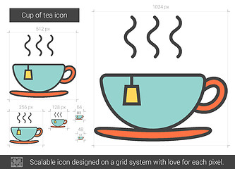 Image showing Cup of tea line icon.