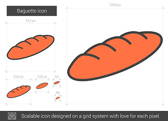 Image showing Baguette line icon.