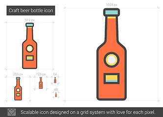 Image showing Craft beer bottle line icon.