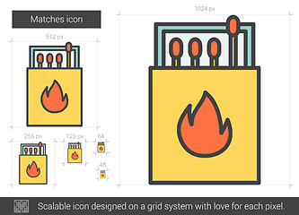 Image showing Matches line icon.