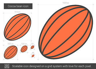 Image showing Cocoa bean line icon.