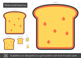 Image showing Whole wheat bread line icon.