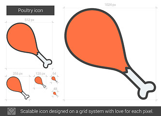 Image showing Poultry line icon.