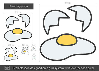 Image showing Fried egg line icon.