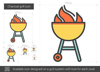 Image showing Charcoal grill line icon.