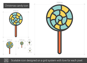 Image showing Christmas candy line icon.