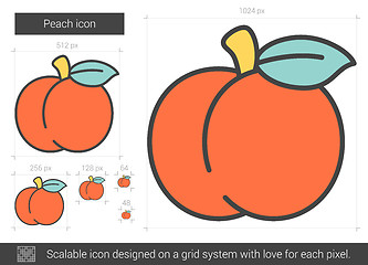 Image showing Peach line icon.