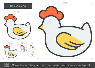 Image showing Chicken line icon.