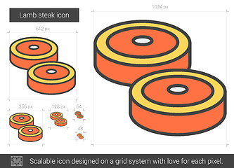 Image showing Lamb steak line icon.