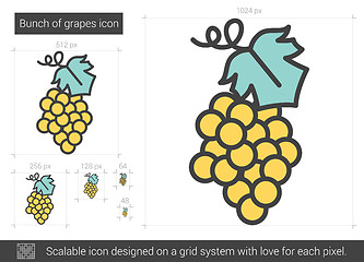 Image showing Bunch of grapes line icon.