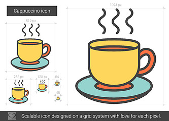 Image showing Cappuccino line icon.