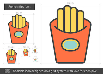 Image showing French fries line icon.