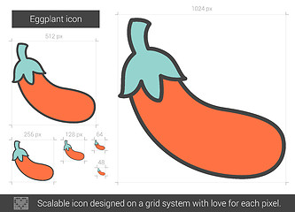 Image showing Eggplant line icon.