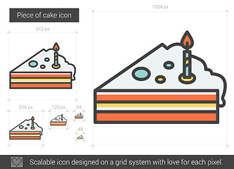 Image showing Piece of cake line icon.