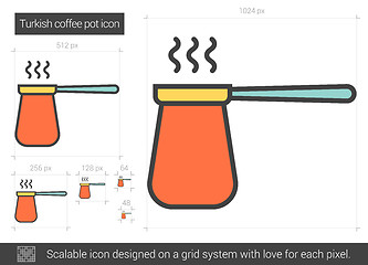 Image showing Turkish coffee pot line icon.