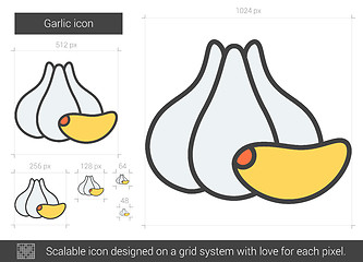 Image showing Garlic line icon.