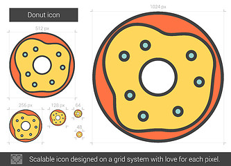 Image showing Donut line icon.