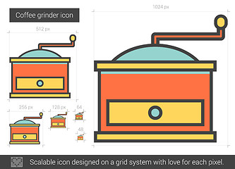 Image showing Coffee grinder line icon.