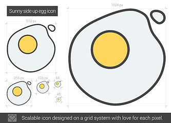 Image showing Sunny side up eggs line icon.