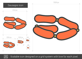 Image showing Sausages line icon.
