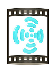 Image showing Radio Frequency Identification symbol. 3d illustration. The film