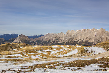 Image showing Ski Domain Wthout Snow in Winter