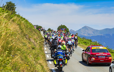 Image showing The Peloton on Col d'Aspin - Tour de France 2015