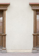 Image showing Cafe exterior, stucco wall background