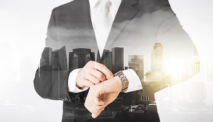 Image showing close up of businessman with wristwatch