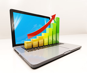 Image showing Growth Chart on Laptop Computer