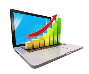 Image showing Growth Chart on Laptop Computer